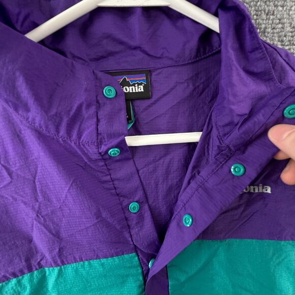 Patagonia Houdini Lightweight Snap Jacket Packable Small Purple Green Nylon - Picture 6 of 14